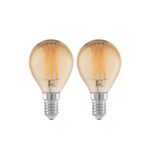 Rustik Led Filament Ampul 4 Watt E14 Duy Sarı Işık Dekoratif Vintage Aydınlatma 2 Adet G45 Amber Cam
