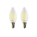 Rustik Led Filament Ampul 4 Watt E14 Duy Sarı Işık Dekoratif Vintage Aydınlatma (2, Şeffaf Cam C35)