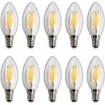 Rustik Mum Buji Ampul – E14 Duy, 4W (35W Eşdeğer), 3000K Günışığı, 400 Lümen – 220-240V, 3.5X10 cm – 10’lu Paket