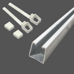 Rustik Perde Askısı İçin Alüminyum Ray (19mm) Tekli Korniş Plastik Kelepçe ve Kapak 70 cm Beyaz