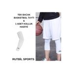 RUTBİL SPORTS 3/4 BASKETBOL TAYTI-3/4 FİTNESS TAYTI-3/4 SPOR & KOŞU TAYTI- 1 ADET KOLLUK HEDİYE BEYAZ