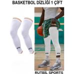 Rutbil Sports Basketbol Dizliği-Fitness Dizliği-Desdek Dizliği-Voleybol Dizliği 1 Çift Beyaz - M
