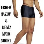 Rutbil Sports Erkek Siyah Havuz-Deniz- Kısa Tayt Mayo-Kısa Spor Tayt-Kısa Mayo Siyah - L - XL