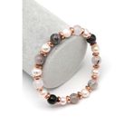 Rutil Kuvars-İnci Doğal Taş Bileklik 8 Mm Küre Kesim - Blk-2265