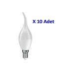 Rutter 5W Kuğu Led Mum Ampul 6500K Beyaz 10 Adet E14 Kıvrımlı Ampul