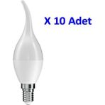 Rutter RT-1189 5W Kıvrımlı LED Mum Ampul 3000K Sarı Işık E14 - 10 ADET