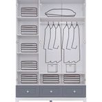 Ruum Store Country West 6 Kapaklı 2 Çekmeceli Aynalı Mdf Beyaz Gardırop