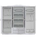 Ruum Store Country West 6 Kapaklı 2 Çekmeceli Aynalı Mdf Beyaz Gardırop