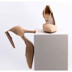 Ruxene Vita Kapalı Sivri Burun 9cm Ince Topuk Bantlı Stiletto - Topuklu Ayakkabı - Kahve - Açık Kahve