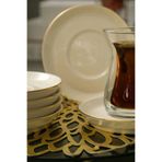 Rüya Altın Yaldız 6 Adet 12 Cm Porselen Çay Tabağı Kırık Beyaz ZHR06CT01Y01YZ001