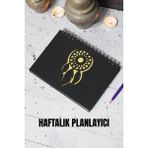 Rüya Kapanı Siyah Ahşap Plan Defteri - Tarihsiz Defter - Haftalık Planlayıcı - A5