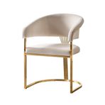 Rüya Modern Gold Metal Yemek Masası Sandelyesi/Makyaj Sandalyesi