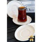 Rüya Yalın 6 Adet 12 Cm Porselen Çay Tabağı Kırık Beyaz ZHR06CT01Y010000