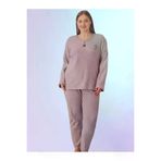 Rüyam 9093 Büyük Beden Kışlık Kadın Pijama Takımı Gri