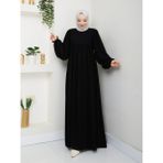 Rüyam Moda Butik Elbise Balon Kol - Siyah - 2