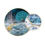 ruyi-1986 Duvar Saati Seramik Duvar Resmi Duvar Saati Seti Duvar Sanatı Asılı Saatler Lüks Üst Düzey Modern Dekoratif Oturma Odası Yatak Odası Oteller Restoranlar Dekor Saatleri (Mavi)