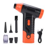 RV Için Air Duster Kiti, Elektrikli Süpürge, 130000rpm Yüksek Hızlı Elektrikli Hava Üfleyici Elde Araba Vakumu (ORANGE)