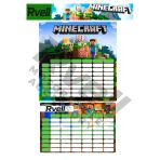 Rvell Ders Planlama Sticker Mınecraft Desenli 1 Adet 001