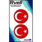 Rvell Türk Bayragı İkili Damla Sticker 5X5 03