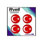 Rvell Türk Bayragı Koruma Takoz Damla Sticker 4 Lü 01