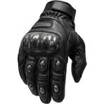 RVK Deri Motosiklet Eldiveni Karbon Fiber Korumalı TS EN 13594 Etiketli Yazlık, XL Beden