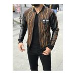 rvs moda Renkli Örgü Deri Ceket Rvs0030