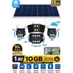 Rx95g Solar Güvenlik Kamerası Türkçe 4G Sim Kartlı Ptz Hareketli Gece Görüşlü Güneş Panelli Kamera 1 Ay 10Gb Dahil