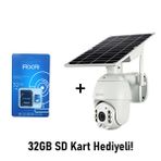 RXR C16 4G Sim Kartlı Pilli Solar Dış Ortam 355 Derece Hareket Kontrollü Güvenlik Kamerası