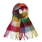 Ryakos Pashmina H Kaşmir 260x35 cm Ekose Kadın Atkı
