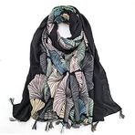 Ryakos Wrap Biloba Petal C Çiçek Püskül Viskon 180x90 cm Kadın Atkı