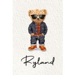 Ryland: Cahier personnalisé avec prénom Ryland | Cadeau d'anniversaire pour enfant, garçon, homme, copain ... | Nounours | 110 pages lignée, Petit Format 6x9 pouces (15,24 x 22,86 cm)