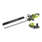 RYOBI 18 V ONE + akülü çit makası RHT1851R20F (bıçak uzunluğu 50 cm, kesme kalınlığı 22 mm, elmas bilenmiş bıçaklar, döner sap, anti blokaj sistemi, 1 x 2,0 Ah akü ve şarj cihazı kartonda dahil)