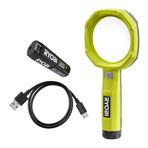 RYOBI - Işıklı 4 V USB Lityum Büyüteç - 2 yoğunluk: 60/200 Lümen - Büyütme x 3 - USB-C kablosu ve 1 x 4 V 2,0 Ah USB Lityum pil - RML4-120G ile birlikte gelir