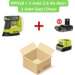 Ryobi RPS18 18V Zımpara Makinası+ 2 Adet 2.0 Ah Akü+ 1 Adet Şarj Cihazı Set