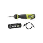 Ryobı RSI4-120G USB Lityum Havya 480° Usb-C Kablo - 1 x 4V 2.0AH Pil - Lehim Teli ve Emniyet Kapağ