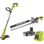 Ryobi V One+ Akülü Motorlu Tırpan Akülü Çalı Budama Makası Kombo Kit Ry18lt18hta-120 (Ayarlanabilir Kesim Genişliği 25 – 30 Cm, 55 Cm Bı�