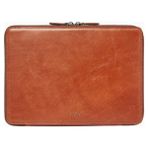 Ryoko Mark Tech Portfolio 13” Full Grain Deri Laptop Kılıfı - Kahverengi
