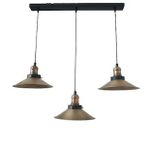 Rys Retro Eskitme Kaplama 3 Lü Masa Üstü Sıralı Dekoratif Rustik Sarkıt Avize Çap 60 Cm
