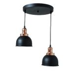 Rys Retro Metal 2 Li Bakır Duylu Dekoratif Rustik Sarkıt Avize Çap :30 Cm