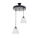 Rys Retro Metal 2 Li Opal Camlı Modern Sarkıt Avize Çap:30 Cm