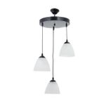 Rys Retro Metal Opal Camlı 3 Lü Dekoratif Modern Sarkıt Avize Çap:30 Cm