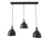 Rys Retro Metal Siyah Dekoratif 3 Lü Masa Üstü Sıralı Rustik Sarkıt Avize En:60 Cm