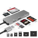 Rytaki Pro USB3.0 XD Kart Okuyucu, USB 3.0 (5Gps) Yüksek Hızlı TF/SD/MS/M2/XD/CF Hafıza Kartı Solt Kombo Adaptör, 6'sı 1 Arada Alüminyum Kart Okuyucu, Windows XP/Vista / 7/8 / 8.1/10, Mac OS, Linux ile Uyumlu