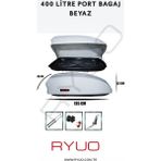 Ryuo Araç Üstü Tabut Port Bagaj 400 Litre Beyaz