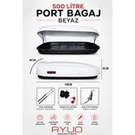Ryuo Araç Üstü Tabut Port Bagaj 500 Litre Beyaz