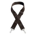 RZ RY ZAGA Çanta Askısı Kahverengi Polyester Kolon Tokası Ayarlanabilir Nikel Tokalı Çanta Sapı 4cm X 125cm