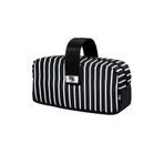 s-case by Serve Kilitli Çok Amaçlı Çanta - Siyah Beyaz Çizgili Model (Kalem kutu / Makyaj çantası)