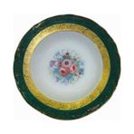 S.clairy Dark Green Flowers 6lı Pasta Tabağı 19CM - 1 lt - Renkli
