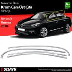 S-Dizayn 4 Prç Krom Cam Üst Çıtası Renault Fluence 2010-2016 Şık Tasarım ve Paslanmaz Kalite