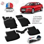 S-Dizayn Audi A3 4D Havuzlu Paspas 2012-2020 HB SD A+ Kalite - Siyah